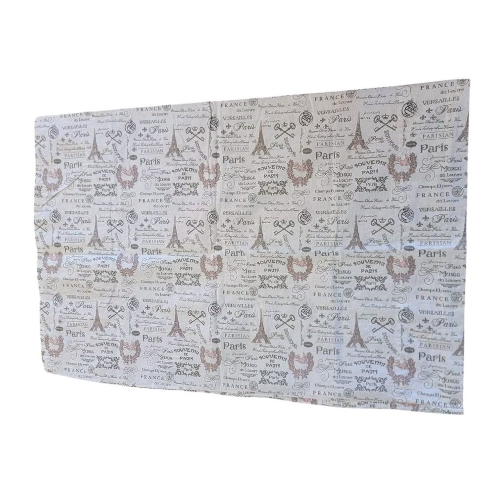 Paris Theme Soft Cotton Pillowcase Standard Size Eiffel Tower France Bonjour